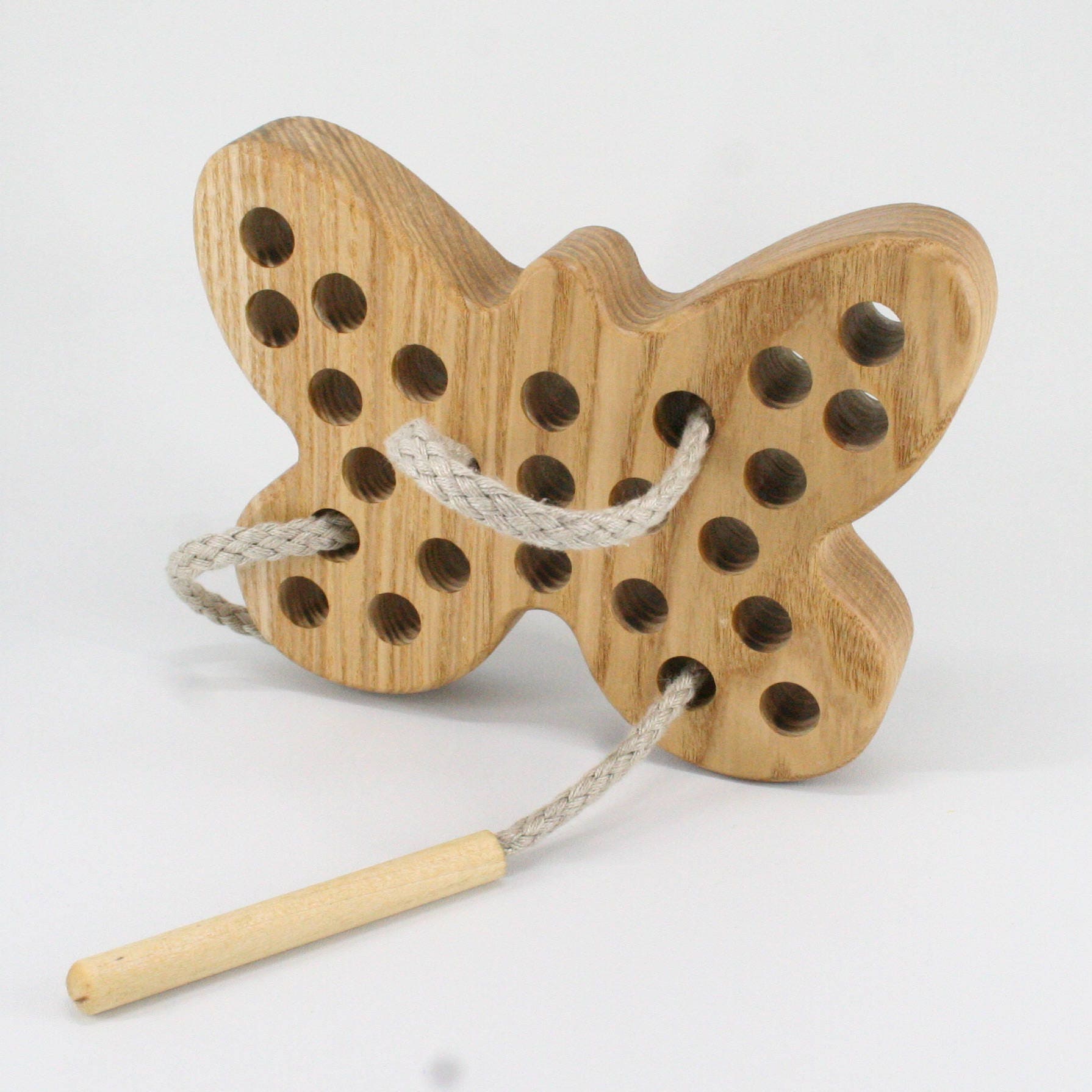 Threading Lacing Toys Butterfly learning toys linen cord Etsy