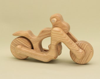 Handmade Organic Natural Wooden Chopper Motorbike with Moving Wheels Eco-Friendly Delights for Boys, Lotes Toys Baby Gift Free Shipping