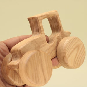 Handmade Natural Wooden Tractor: Eco-Friendly Gift with Montessori and Waldorf Educational Influence, Lotes Toys Baby Gift Free Shipping image 5