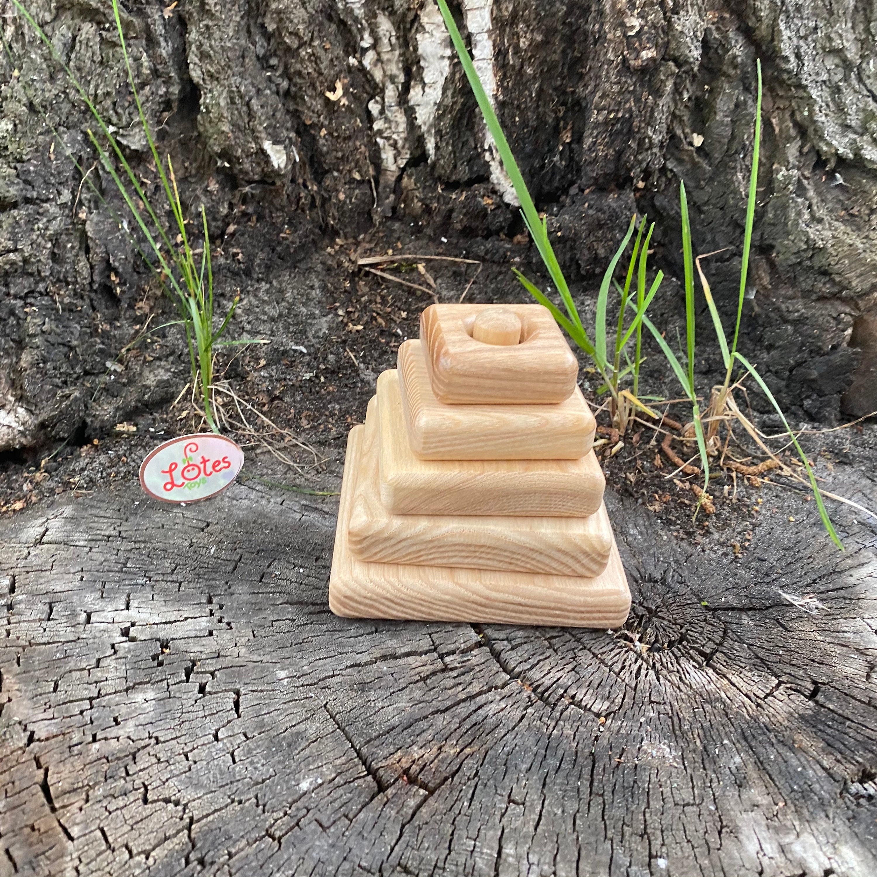 educational stackable Eco Wooden Toys Wooden Stacking Toys round ...