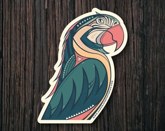 Tropical Parrot Vinyl Sticker