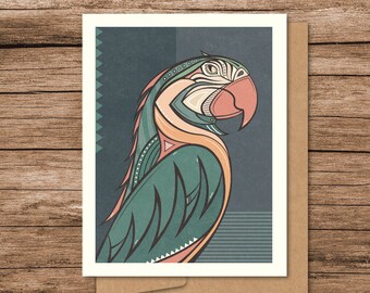 Tropical Parrot Greeting Card