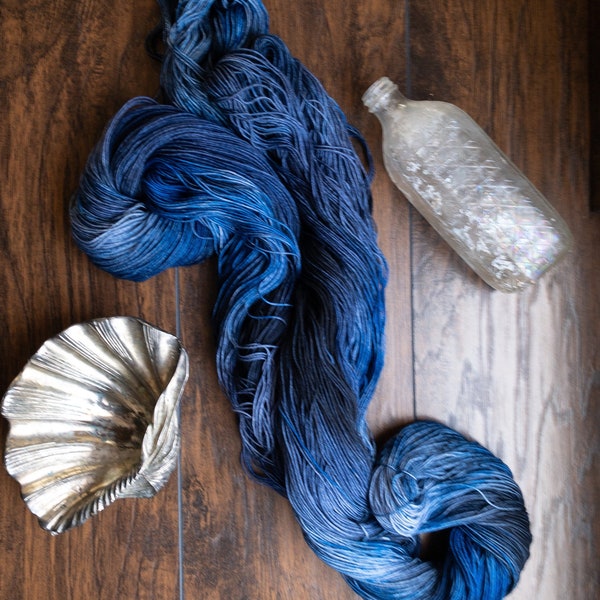 Mariner's Rhyme - Hand Dyed Variegated Speckled Yarn, Sock DK Worsted, Superwash Merino Wool Nylon Cashmere, Choose Your Own Base