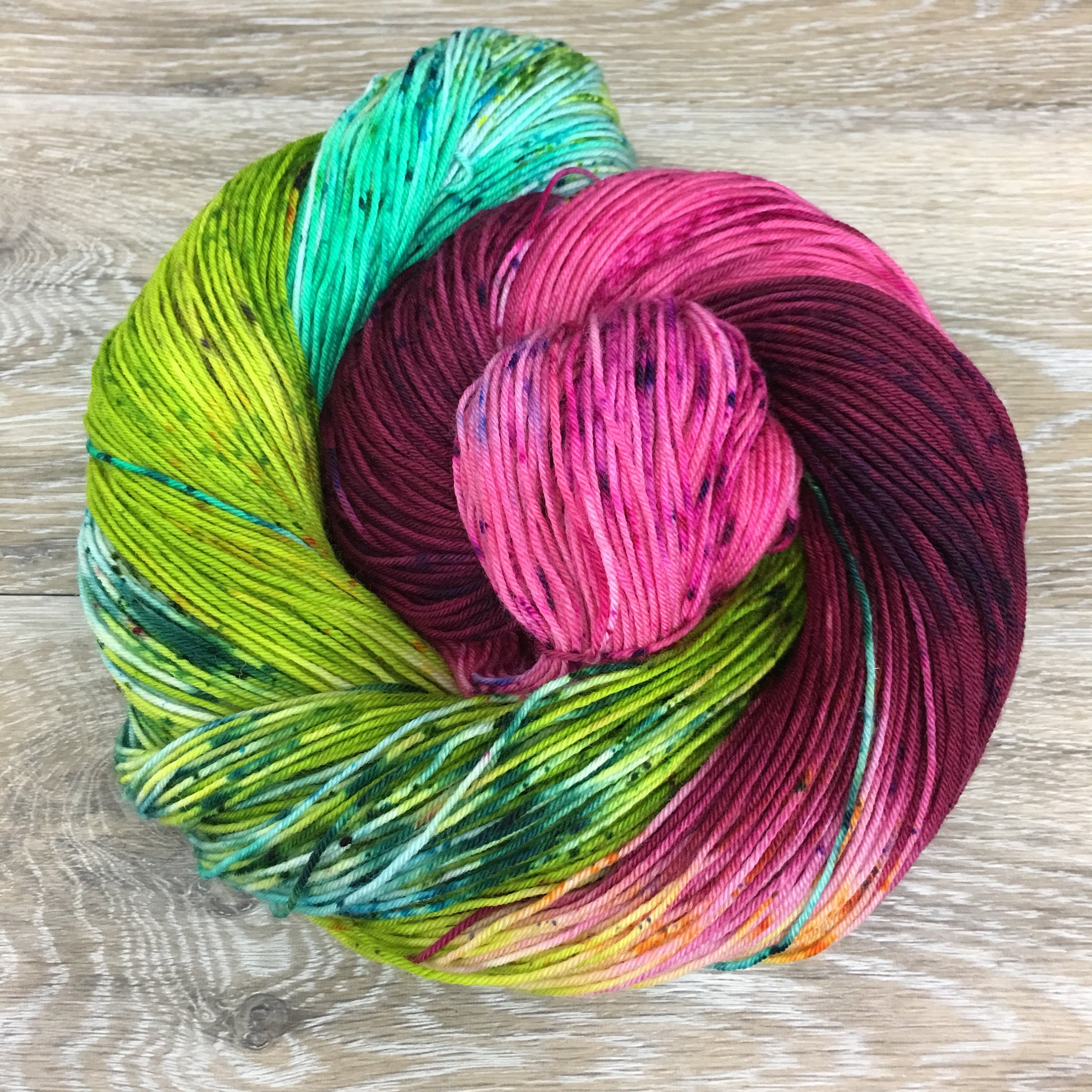 Dahlia Garden - Variegated Speckled Sock or Fingering Weight Yarn, Su…