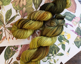 Farmers' Almanac - Hand Dyed Variegated Speckled Yarn, Sock DK Worsted, Superwash Merino Wool Nylon Cashmere, Choose Your Own Base