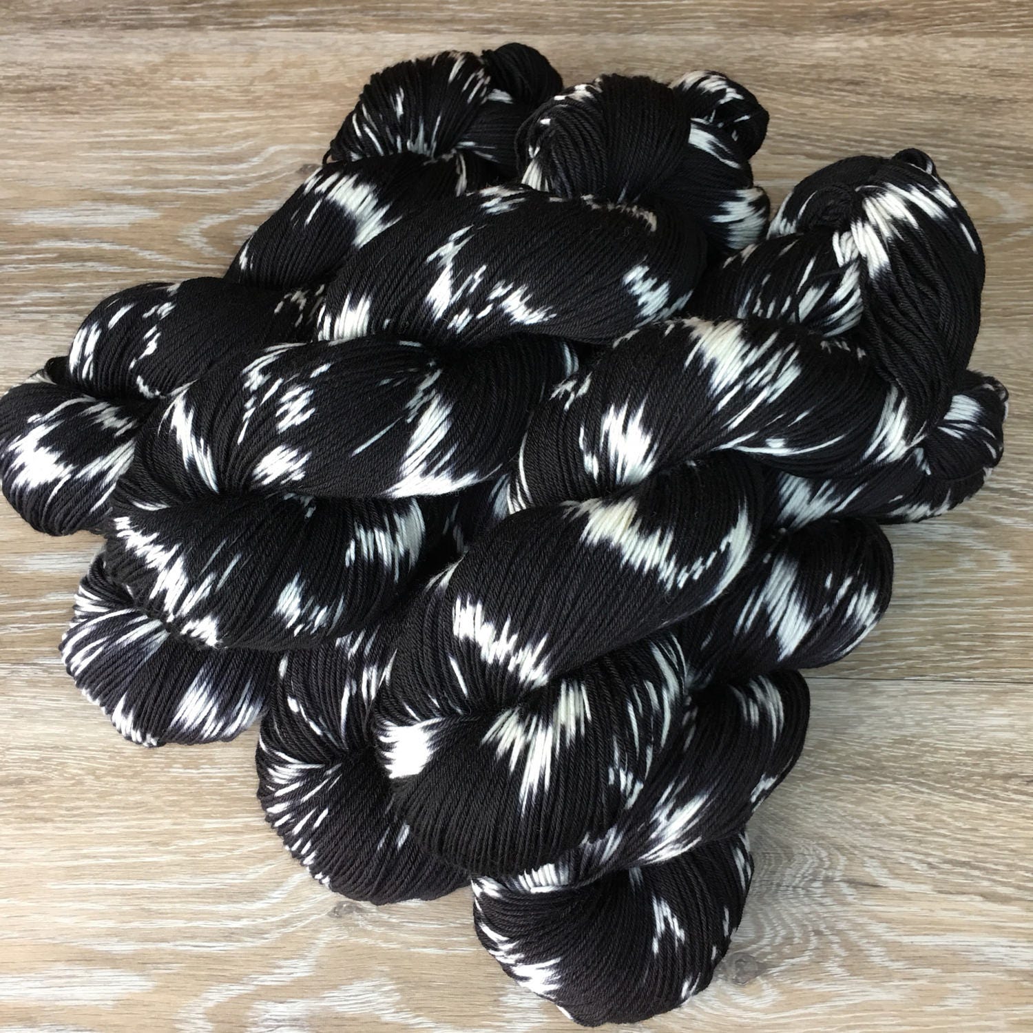 Cats 'n Bats - Shibori Hand Dyed Sock, DK, or Worsted Weight Yarn…