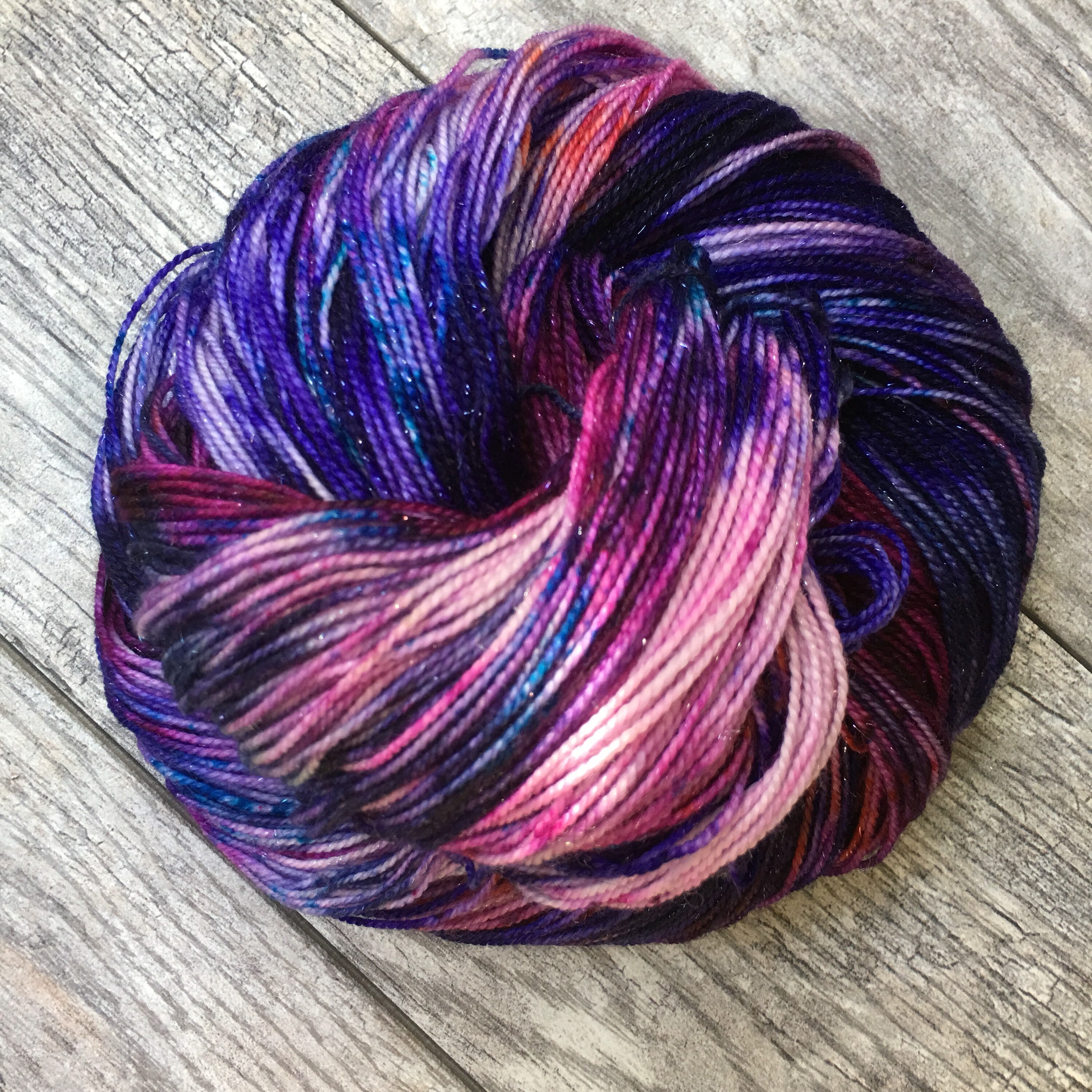 Orion Nebula - Galaxy Hand Dyed Variegated Yarn, Superwash Merino Woo…