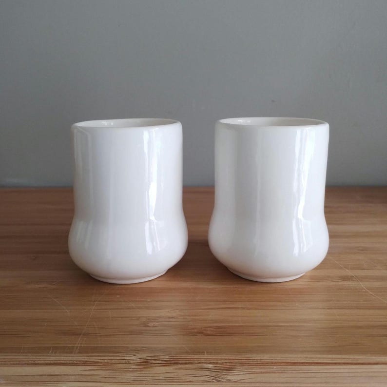 Handmade Fine Bone China Espresso Cup: Blue and White Ceramic Mini Mug image 4