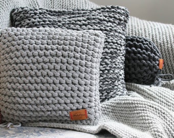 knit pillow cover etsy