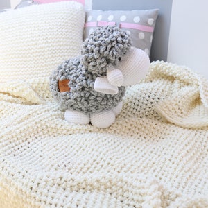 Children's Day gift, Gift for Boy BIG Crochet Sheep Plush, Sweet Sheep Stuffed Animal Toy, Sheep Plushie, Sheep Soft Toy, Crochet Lamb, image 2