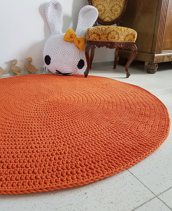 Orange Natural Round Rug Round Area Rug Nursery Rugs