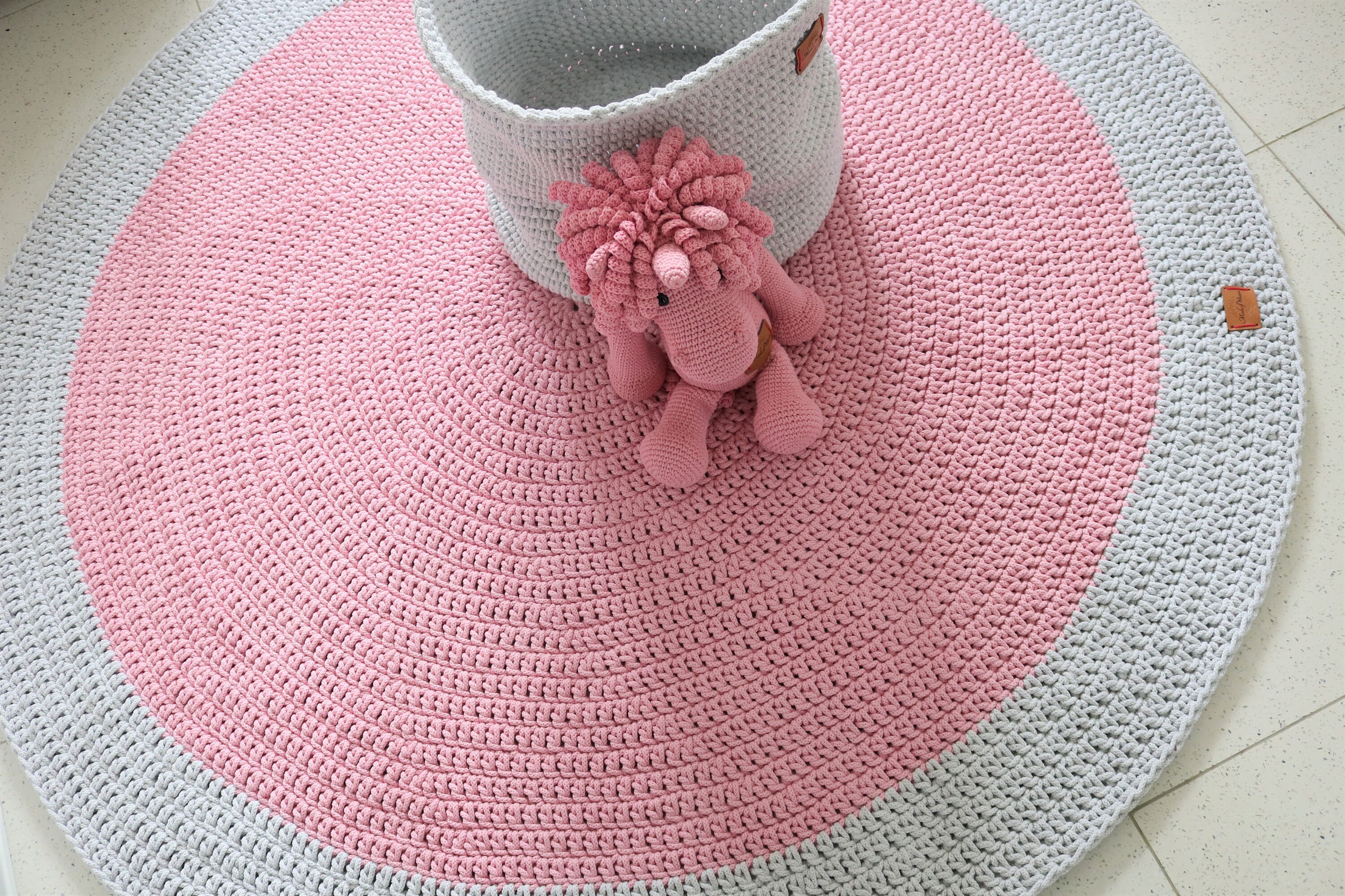 Light Pink and Light Gray Nursery Rug Many Colors Many Sizes Etsy