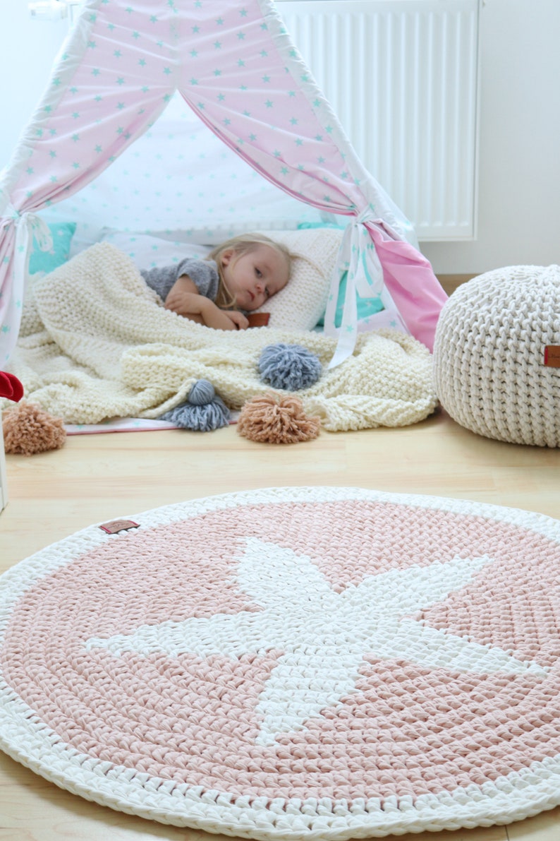 Sweet Light Pink Star Round Rug Stars Rug Round Area Rug Etsy