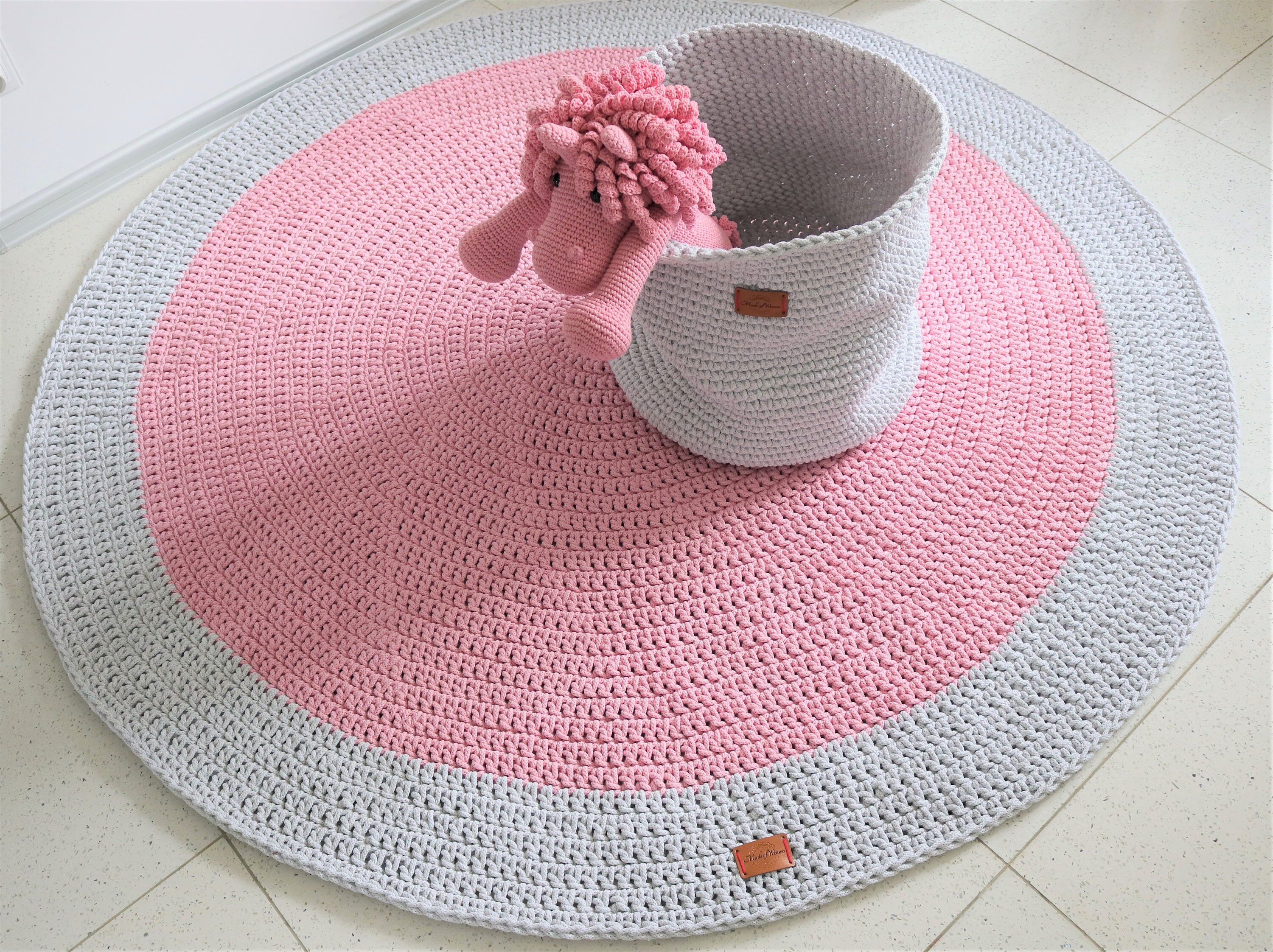 Light Pink and Light Gray Nursery Rug Many Colors Many Sizes Etsy
