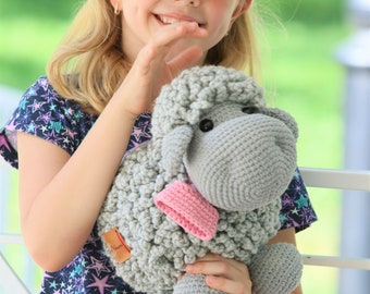 Children's Day gift Crochet Gray Sheep Plush, Sweet Sheep Stuffed Animal Toy, Sheep Plushie, Sheep Soft Toy, Crochet Lamb, Birthday Gift