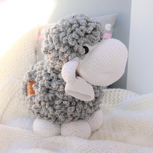 Children's Day gift, Gift for Boy BIG Crochet Sheep Plush, Sweet Sheep Stuffed Animal Toy, Sheep Plushie, Sheep Soft Toy, Crochet Lamb, image 1