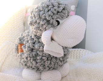 Children's Day gift, Gift for Boy BIG Crochet Sheep Plush, Sweet Sheep Stuffed Animal Toy, Sheep Plushie, Sheep Soft Toy, Crochet Lamb,