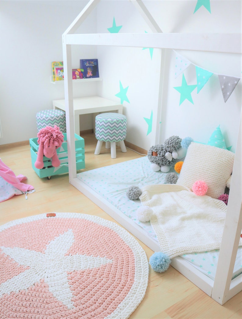 Sweet Light Pink Star Round Rug Stars Rug Round Area Rug Etsy