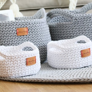 Handmade Basket, Crochet Basket, Bathroom Organizer, Crochet Storage Basket, Neutral Nursery Decor, Housewarming Gift, Baby Shower Gift