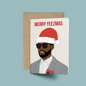 Tarjeta de Navidad Kanye West Merry Yeezmas Tarjeta de Navidad divertida Tarjeta de aniversario. Tarjeta de amor, Tarjeta XMAS, Kanye, Tarjeta Hip Hop, Tarjeta Retro imagen 1