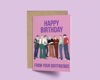 Birthday card BTS, Happy Birthday from your Boyfriends Card BTS Army Jung Kook Jimin V RM Suga Jin KPop Gift Bangtan