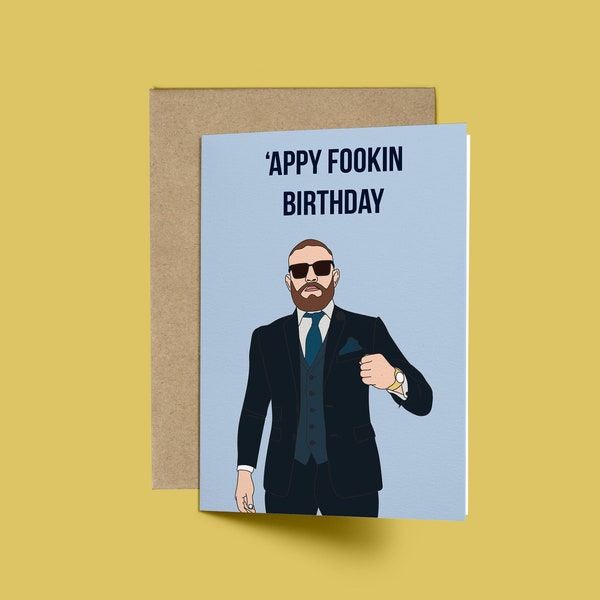 Birthday card Conor McGregor Greeting Card UFC Funny Birthday for him Celebrity Pop Hip Hop Culture Card