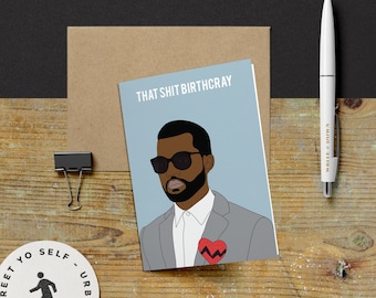 Tarjeta de cumpleaños Kanye West Yeezy Tarjeta de felicitación Ye para él para ella