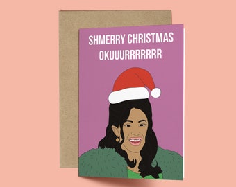 Christmas Card Cardi B Shmerry Christmas OKURRRRR Christmas Card (Cardi B Card. Love Card, XMAS Card. Nikki Minaj, Rap Card)