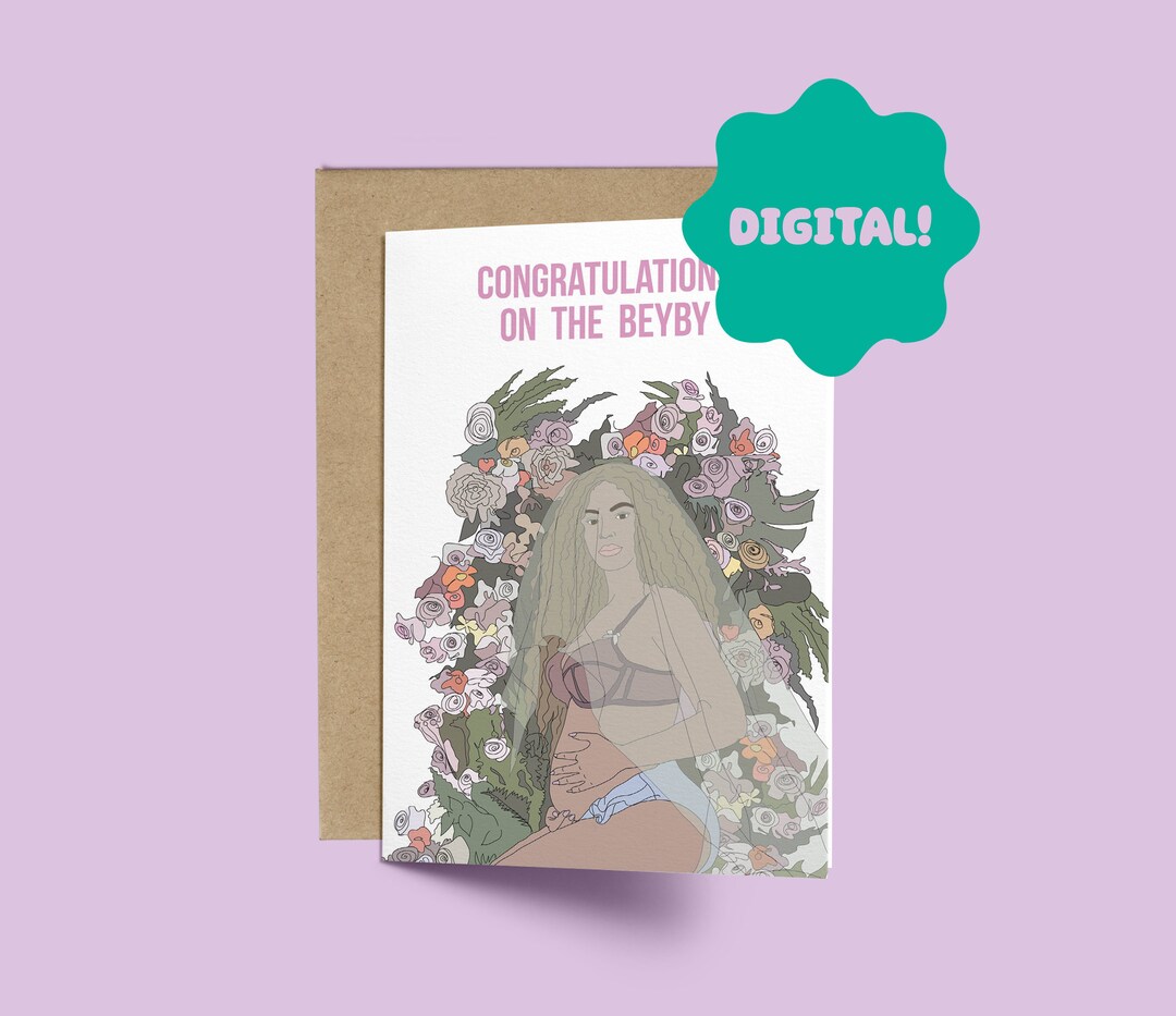 Printable Baby Shower Beyonce Beyby Congratulations DIGITAL Instant ...