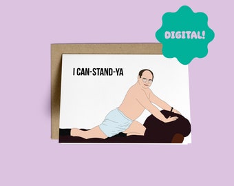 Printable Anniversary Valentines Card Seinfeld George Costanza Funny Birthday Digital Card for her