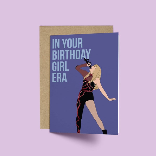 Carte d'anniversaire Taylor Swift, à l'époque de votre anniversaire de fille | Carte Swiftie pour elle, carte d'anniversaire drôle, marchandise fan de Taylor Swift