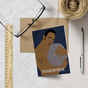 Birthday Card The Rock Dwayne Johnson Valentines Day greeting card for him for her