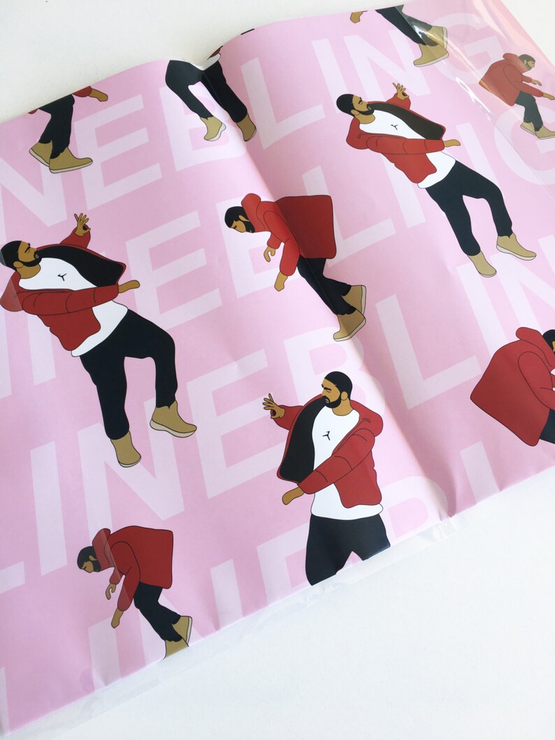 Drake Wrapping Paper, XMAS Wrapping Paper, Birthday Wrapping Paper Drake Hot Line Bling Wrapping Paper RAPPING PAPER