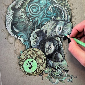 Original art - PAN&#39;S LABYRINTH movie poster drawing