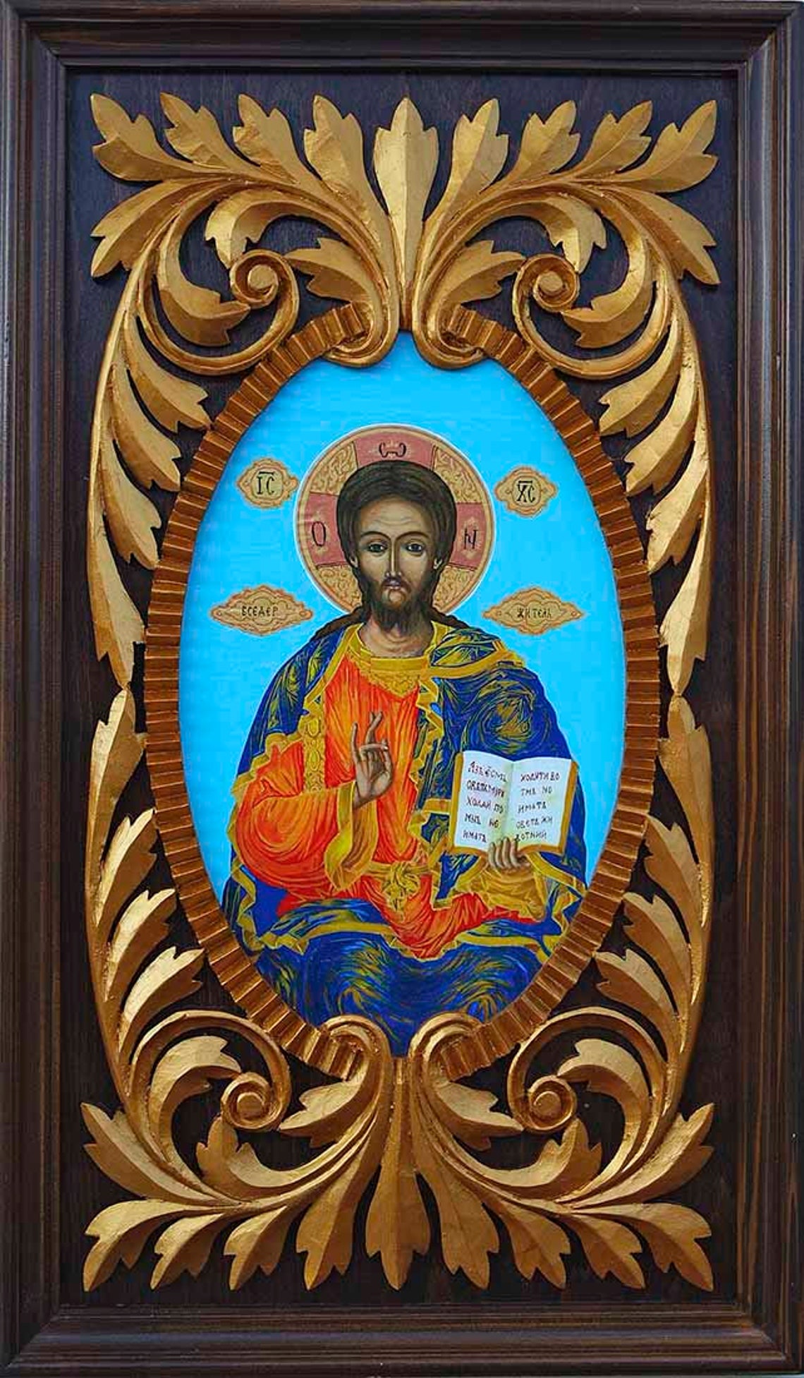 Icon Jesus Christ Pantocrator Orthodox Wood Carving Hand - Etsy
