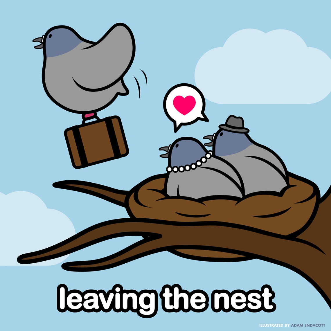 Leaving the Nest Pigeon Moving Out New Home Greetings Card Etsy