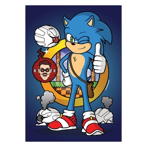 Sonic The Hedgehog - Movie Sonic - Dr. Robotnik / Dr. Eggman A5 Print