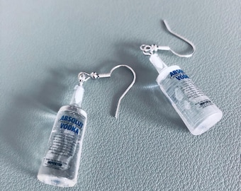 Vodka Earrings Fun Dangling Novelty Earrings Pair | Funny Novelty Earrings | Cute Drink Earrings | Party Earrings