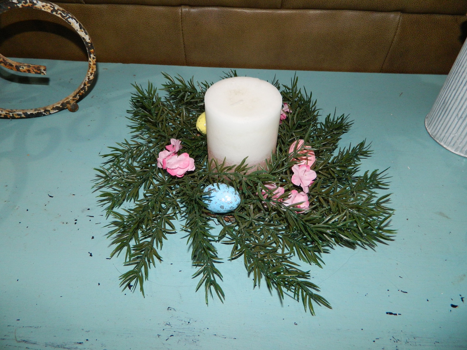 Easter Egg Candle Ringeaster Egg Mini Wreatheaster Pillar Etsy