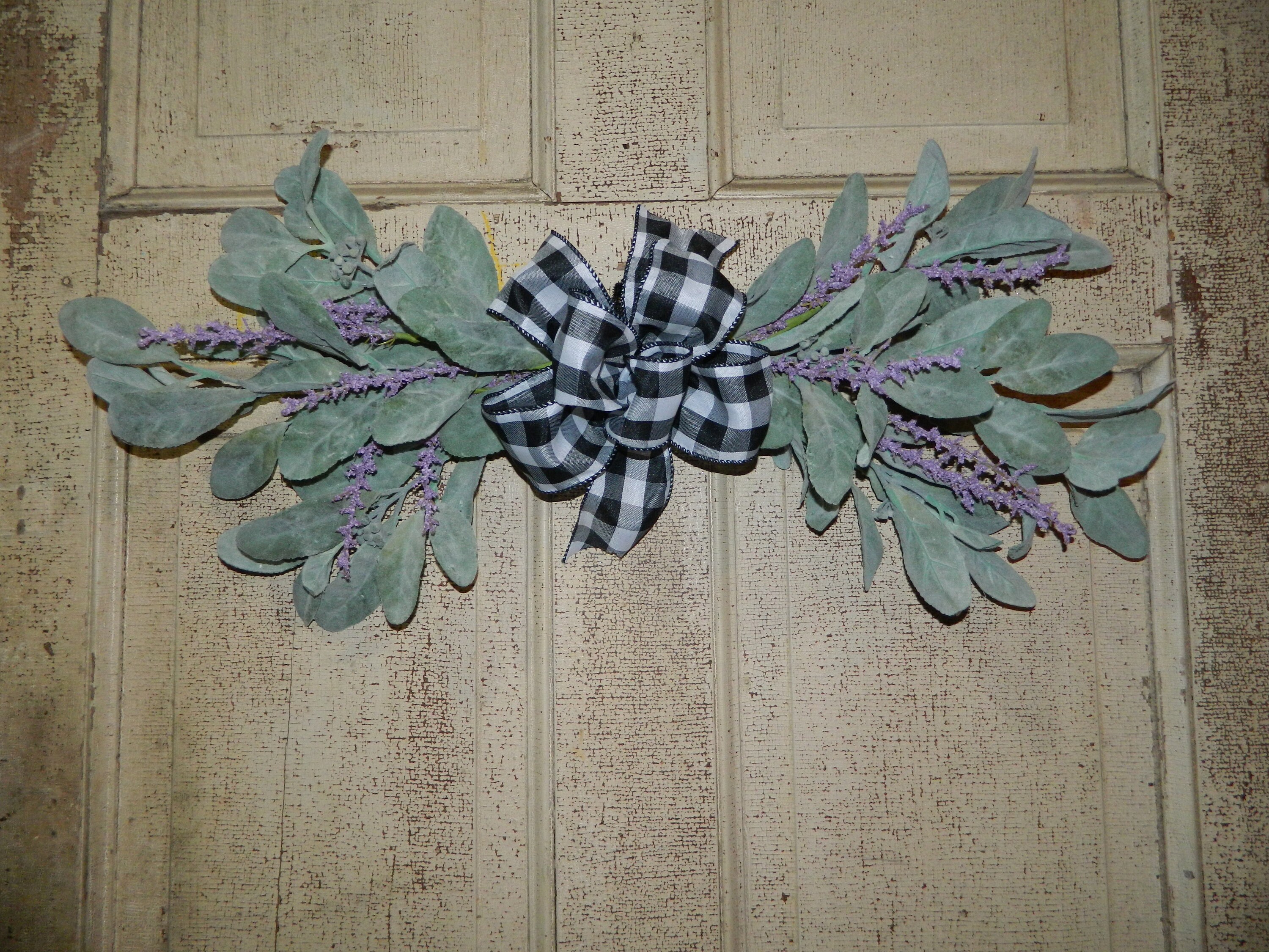 Lambs Ear & Lavender Door Swaglambs Ear Wall Swagfarmhouse Etsy