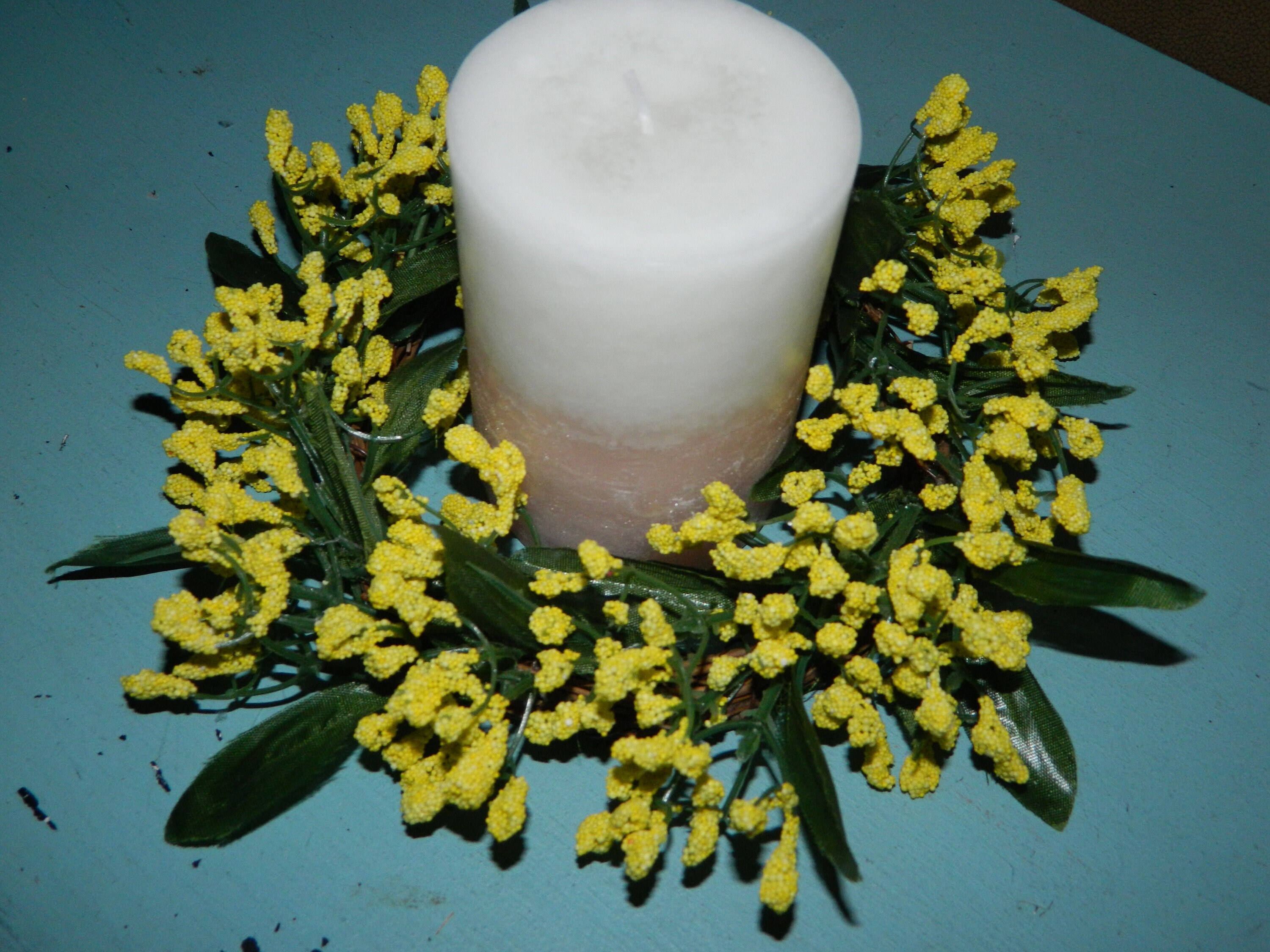 Mini Easter Wreatheaster Pillar Candle Ringspring Candle Etsy