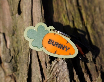 Easter Carrot Custom Pet ID Tag, Personalized, Engraved, Unique, Acrylic, Pet Charm, Handmade