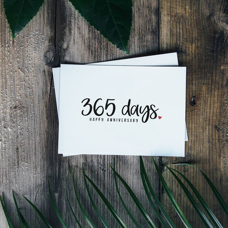 First Anniversary Printable Card 365 Days Anniversary Card - Etsy