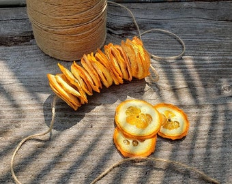 Dried fruit garland pieces, DIY garland pieces, Dried orange slices, drilled slices for stringing diy cottagecore upcycled witchy crafting