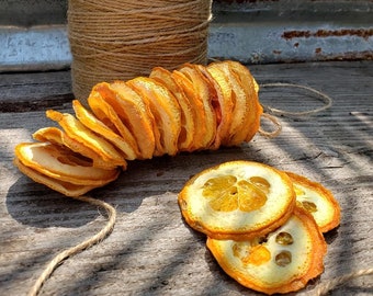 50 PCS Drilled Dehydrated orange 6oz Bag Craft grade for stringing, Orange Slices Dried oranges bridal shower DIY Bulk orange slices wedding