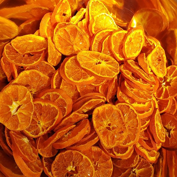 20 tangerine Slices Dried tangerine dehydrated tangerine Bag tea dried fruit mixology cocktail garnish food grade dried fruit Holiday DIY