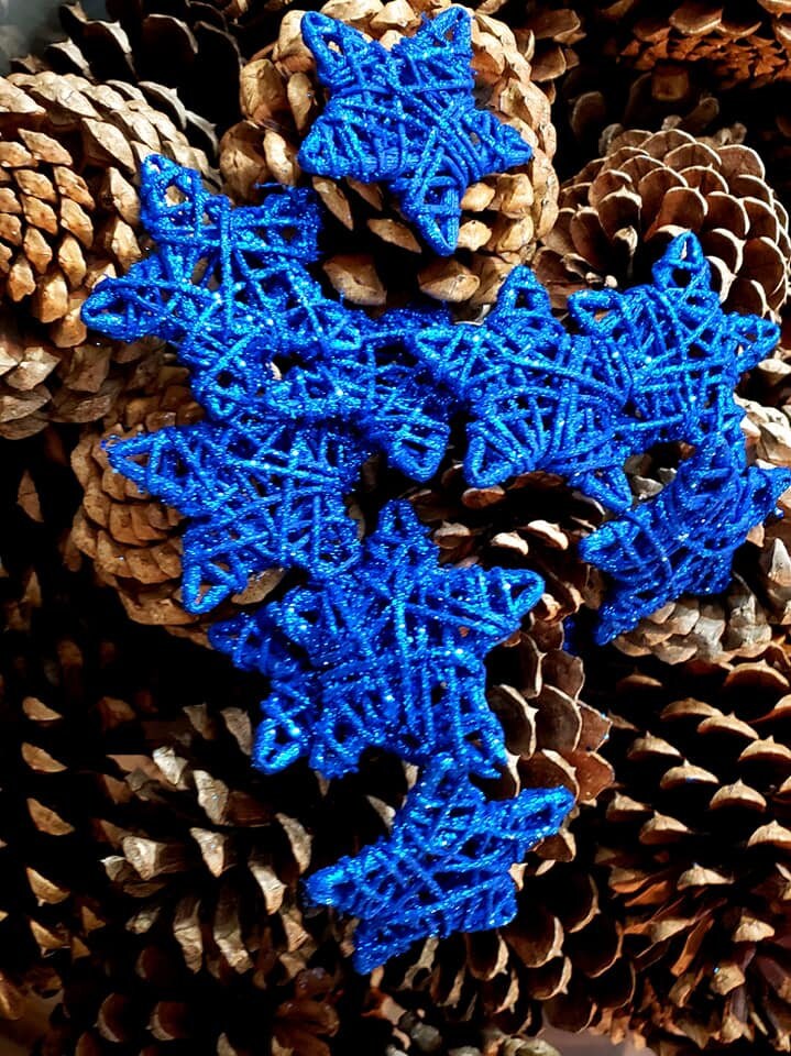 Blue Star Christmas Blue Glitter Ornament Glitter Star Christmas ...