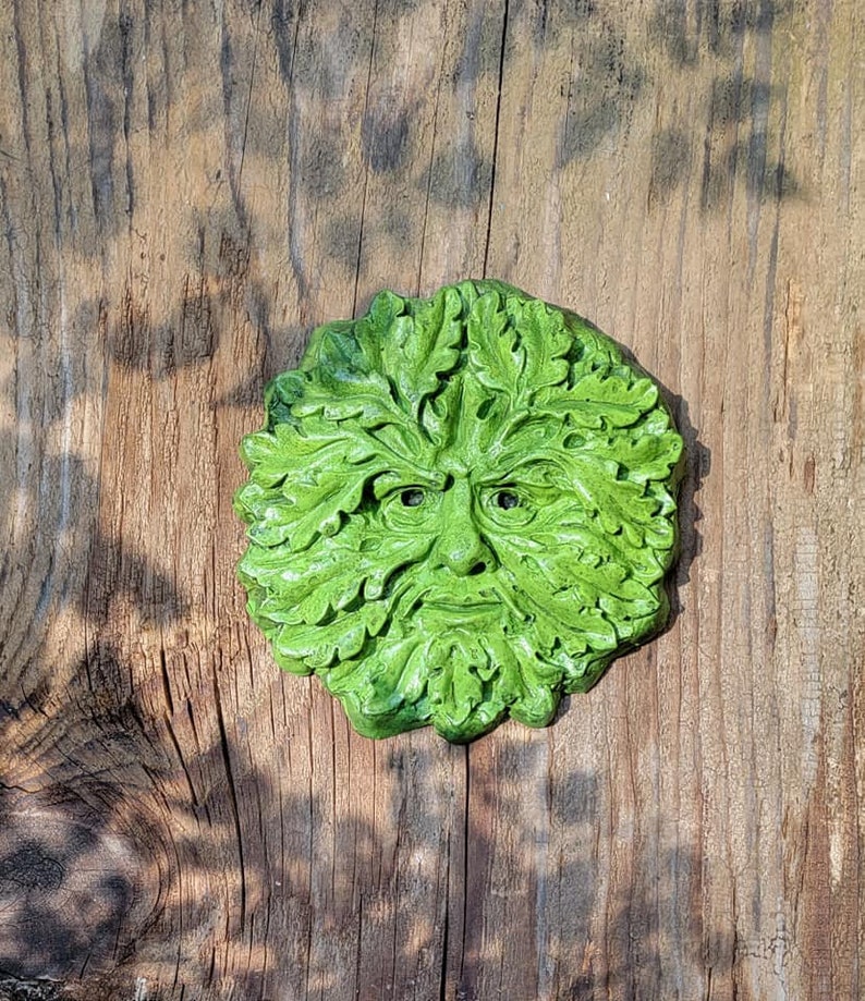 Green Man Wall Hanging Green Man Wall Statue Green Man Etsy