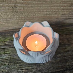 Lotus flower candle holder Lotus incense burner Sacred Lotus flower decoration ring holder DIY paintable holder  fire safe fume free