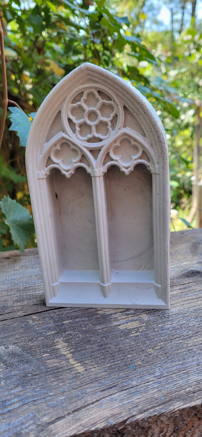 Gothic Cathedral Window Hanging or Tabletop Fine Mortar Statue 7x4 ...
